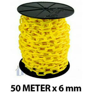 Plastic chain _ cone chain 6mm x 50 m Kuning. Harga 240 rb. Berat 3 kg